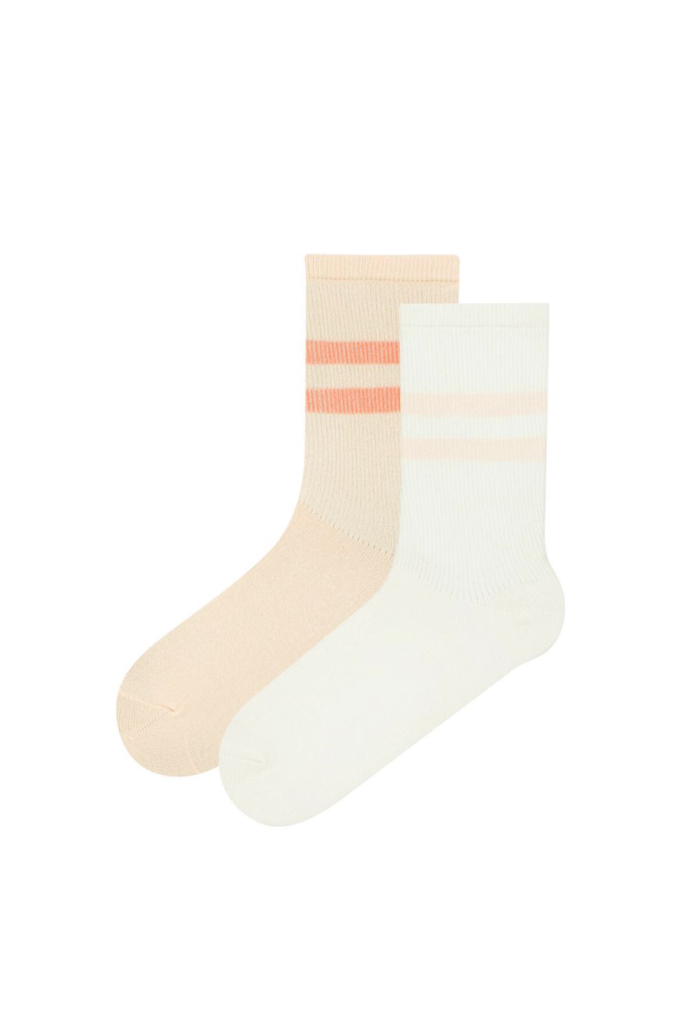 Pink Line Rib 2In1 Socks
