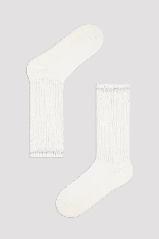 Marshmellow Girls Glitter Beyaz Knee Socks Hover Image