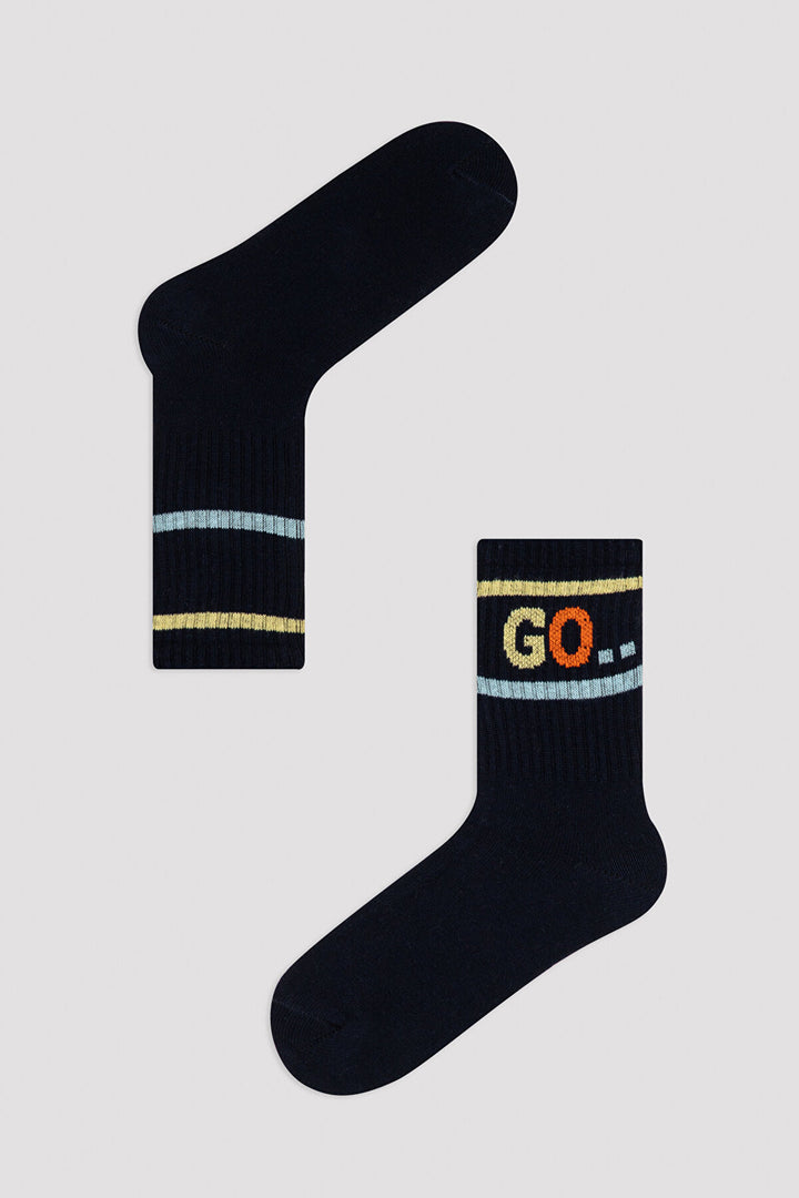 Navy Blue Boys B.Lets Go 2In1 Soket Socks