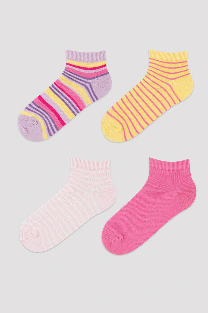 Girls Pinkness Stripe 4in1 Footsies
