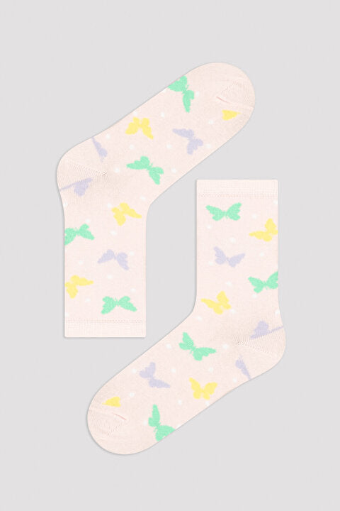 Girls Butterfly 3In1 Socks