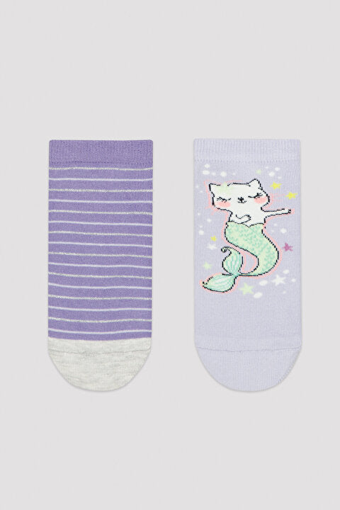 Mix Kitty Mermaid 2In1 Liner Socks