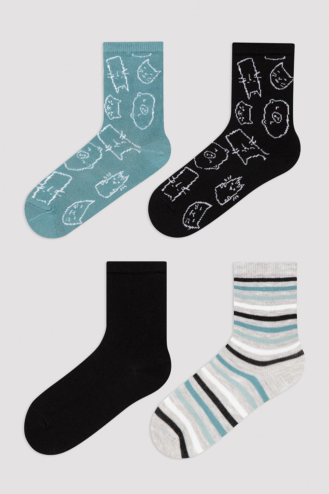 Multi Colour Boys B. Animals 4In1 Soket Socks