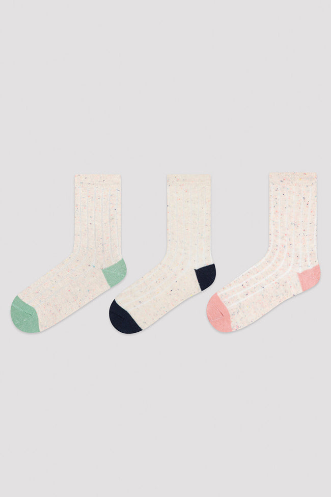 Marshmellow Girls Solid 3In1 Socket Socks Hover Image