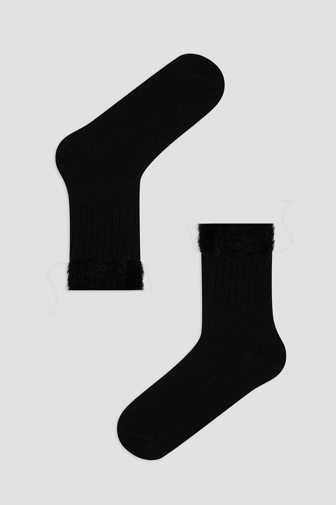 Black Fluffy Thermal Socket Socks