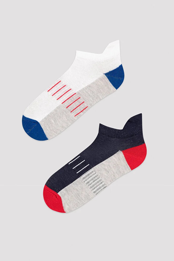 Mix Blue Basic 2In1 Liner Socks