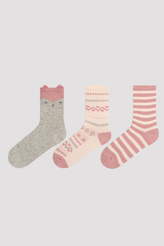 Printed Foxy 3In1 Socks Hover Image