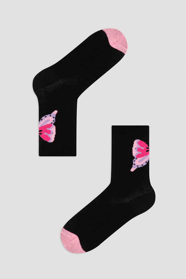 Black Girls Black Butterfly 3In1 Soket Socks Main Image