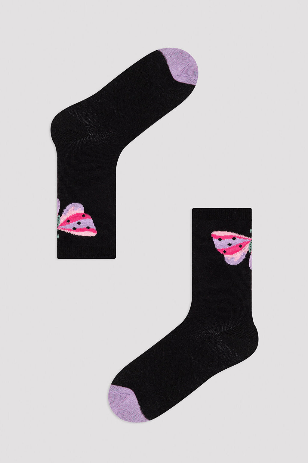 Black Girls Black Butterfly 3In1 Soket Socks
