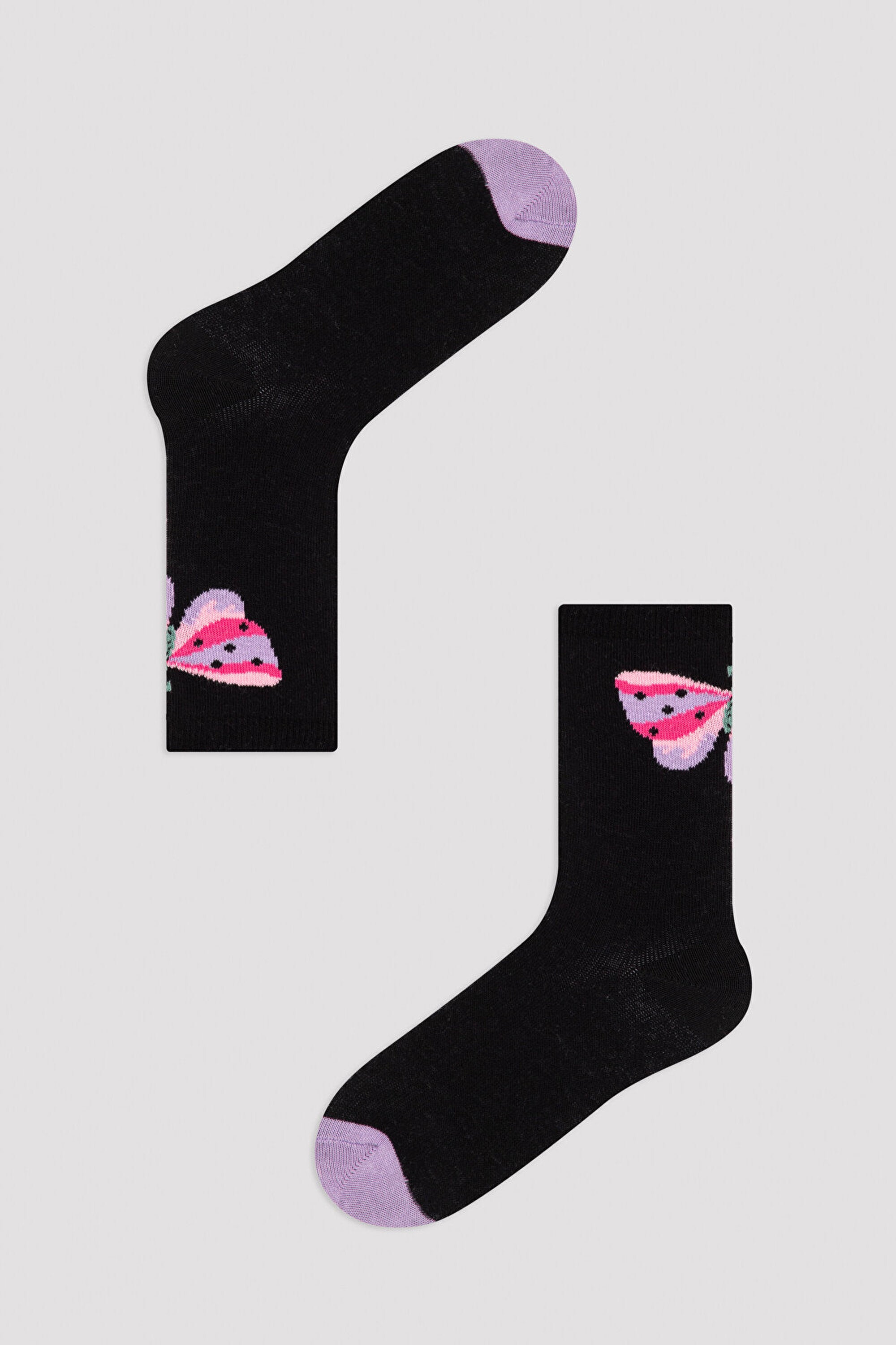 Black Girls Black Butterfly 3In1 Soket Socks