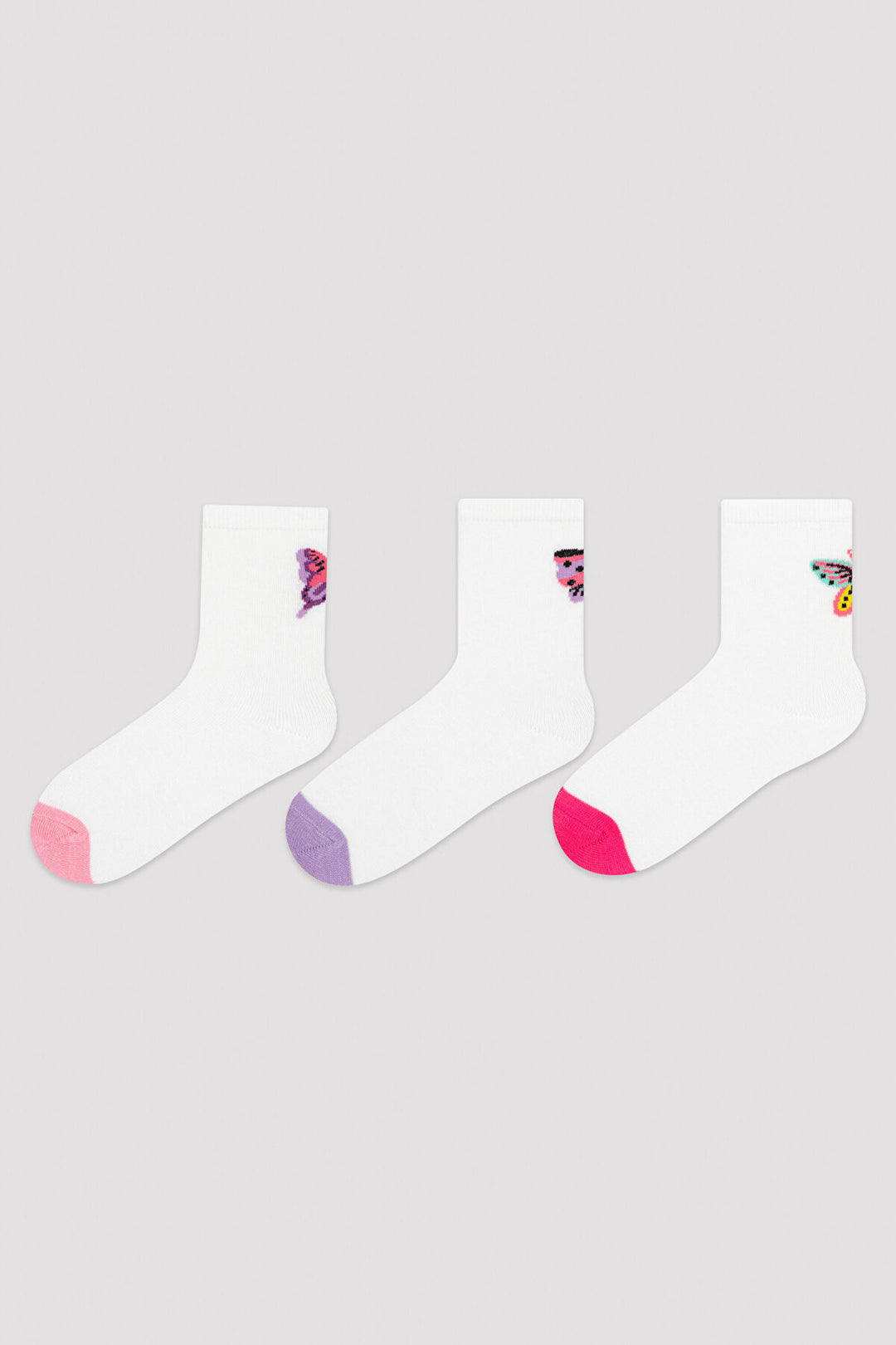 Marshmellow Girls Butterfly 3In1 Socket Socks