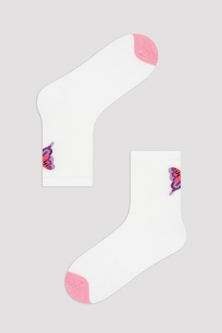 Marshmellow Girls Butterfly 3In1 Socket Socks