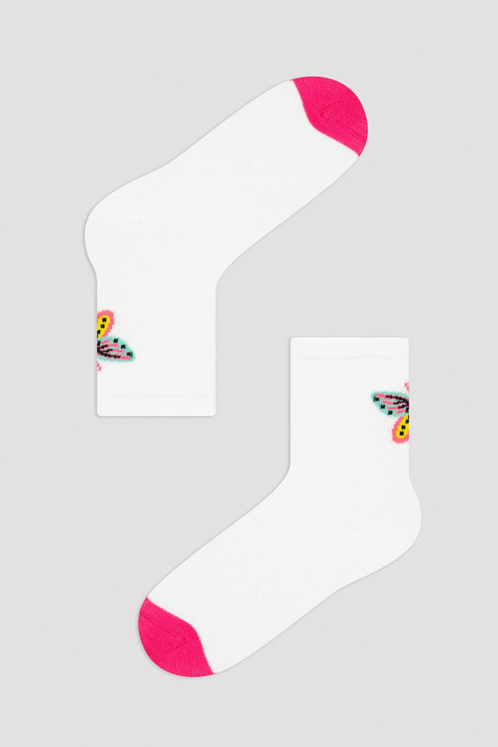 Marshmellow Girls Butterfly 3In1 Socket Socks