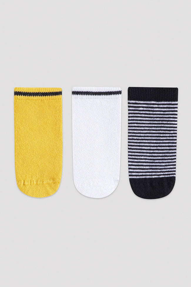 Multi Colour Boys Lets Skate 3In1 Patik Socks Hover Image