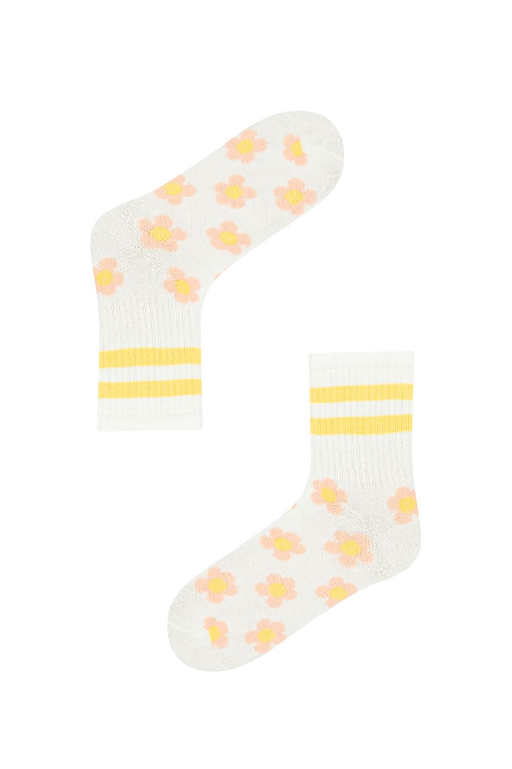 Marshmallow G Stripe Daisy Footsies