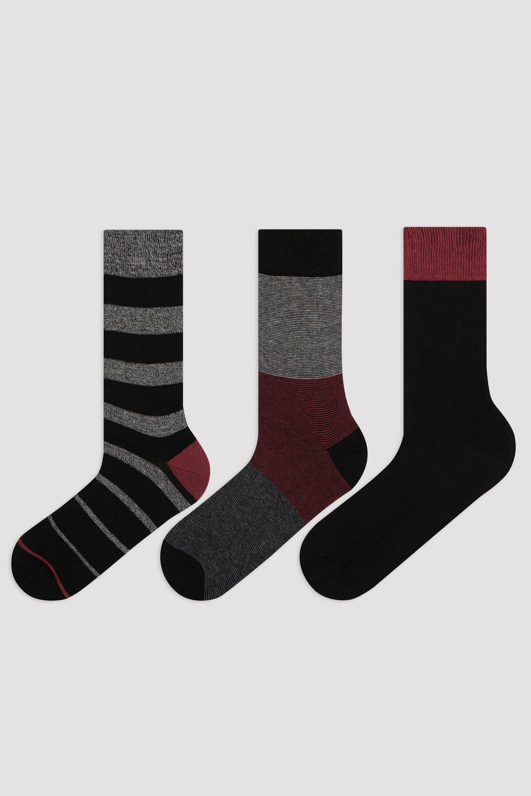 Multi Men Blok Line 3In1 Socks