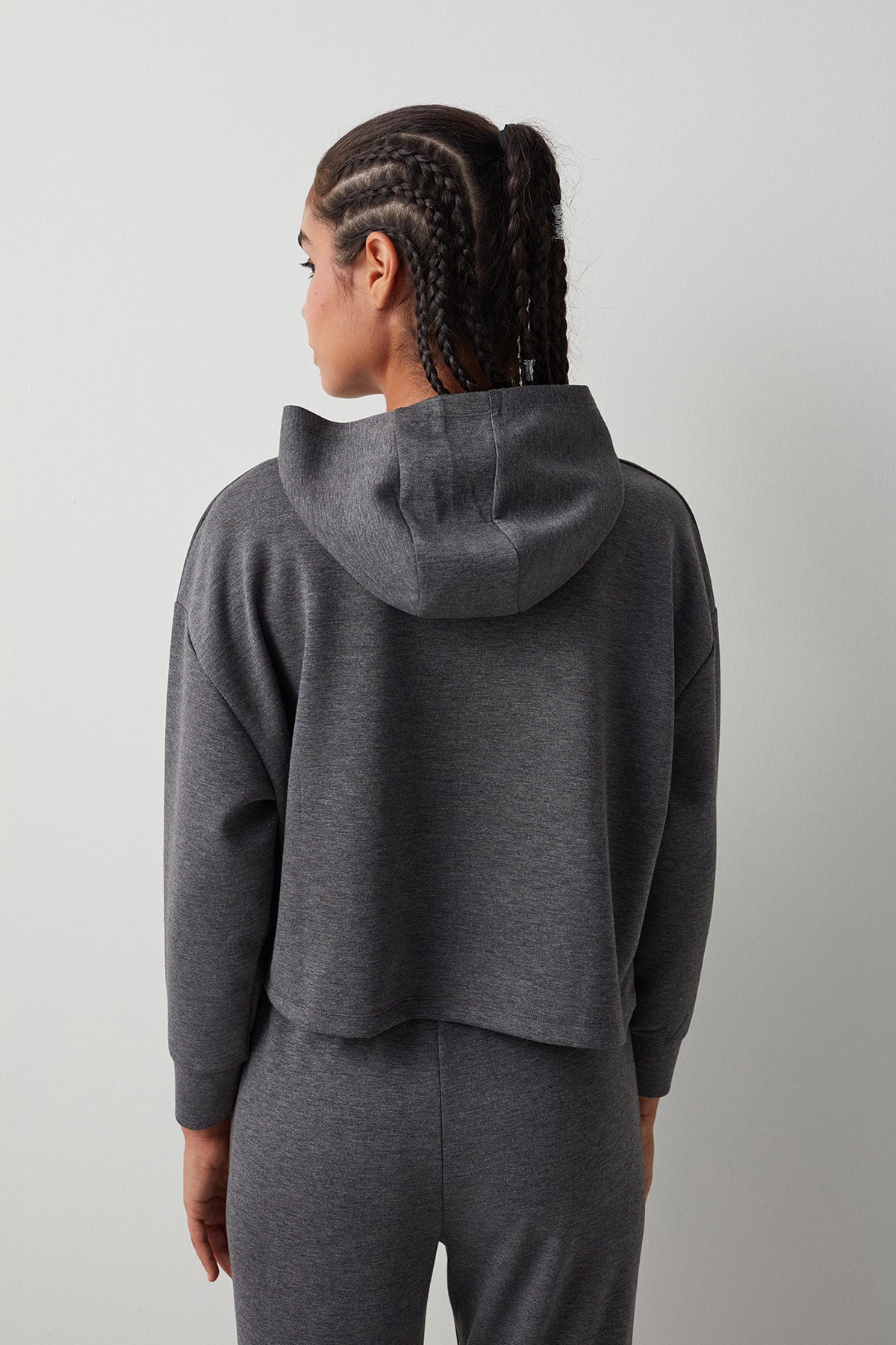 Dark Grey Melange Scuba Sweatshirt