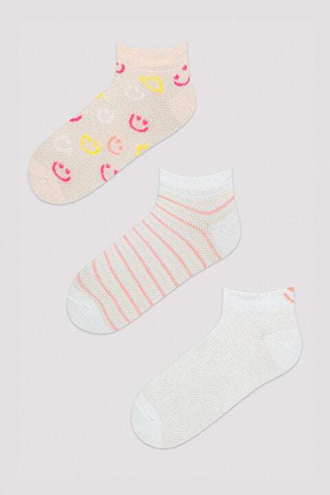 Mix Smiley 3In1 Liner Socks