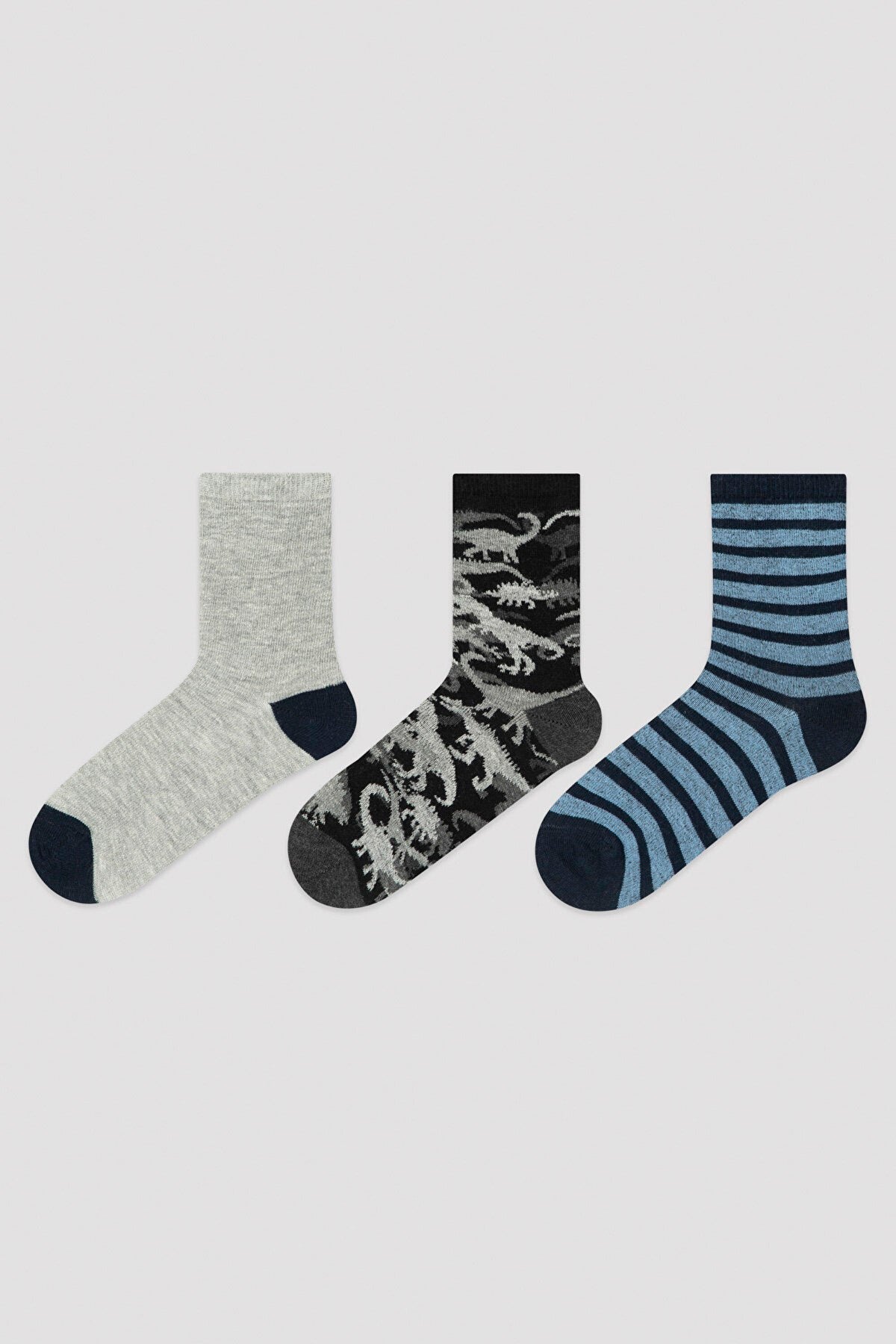 Multi Colour Boys B. Camouflage Dino 3In1 Soket Socks