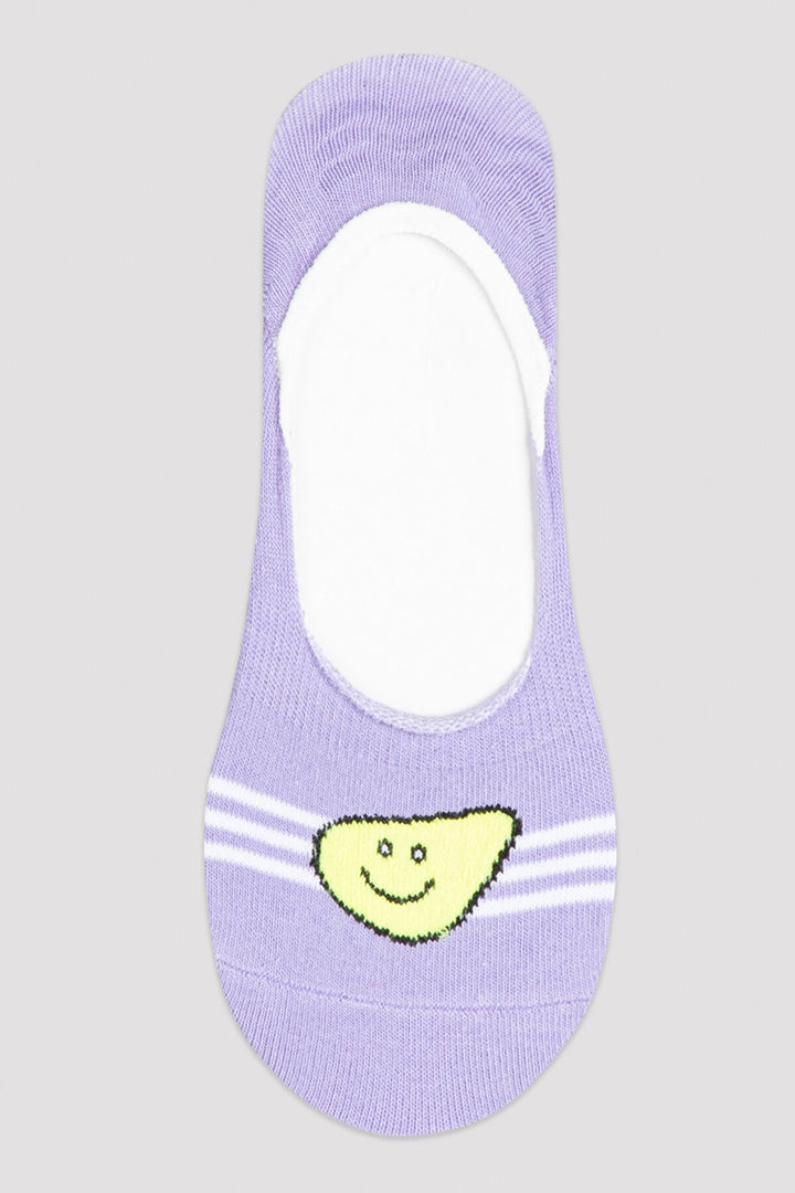 Fuchsia Smiling Face 2In1 Babet Socks