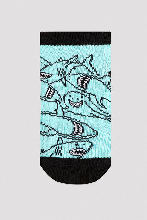 Mix Stripe Shark 2In1 Liner Socks