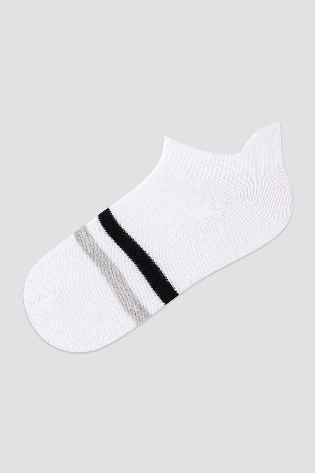 Boys White Black Stripe 2in1 Liner Socks