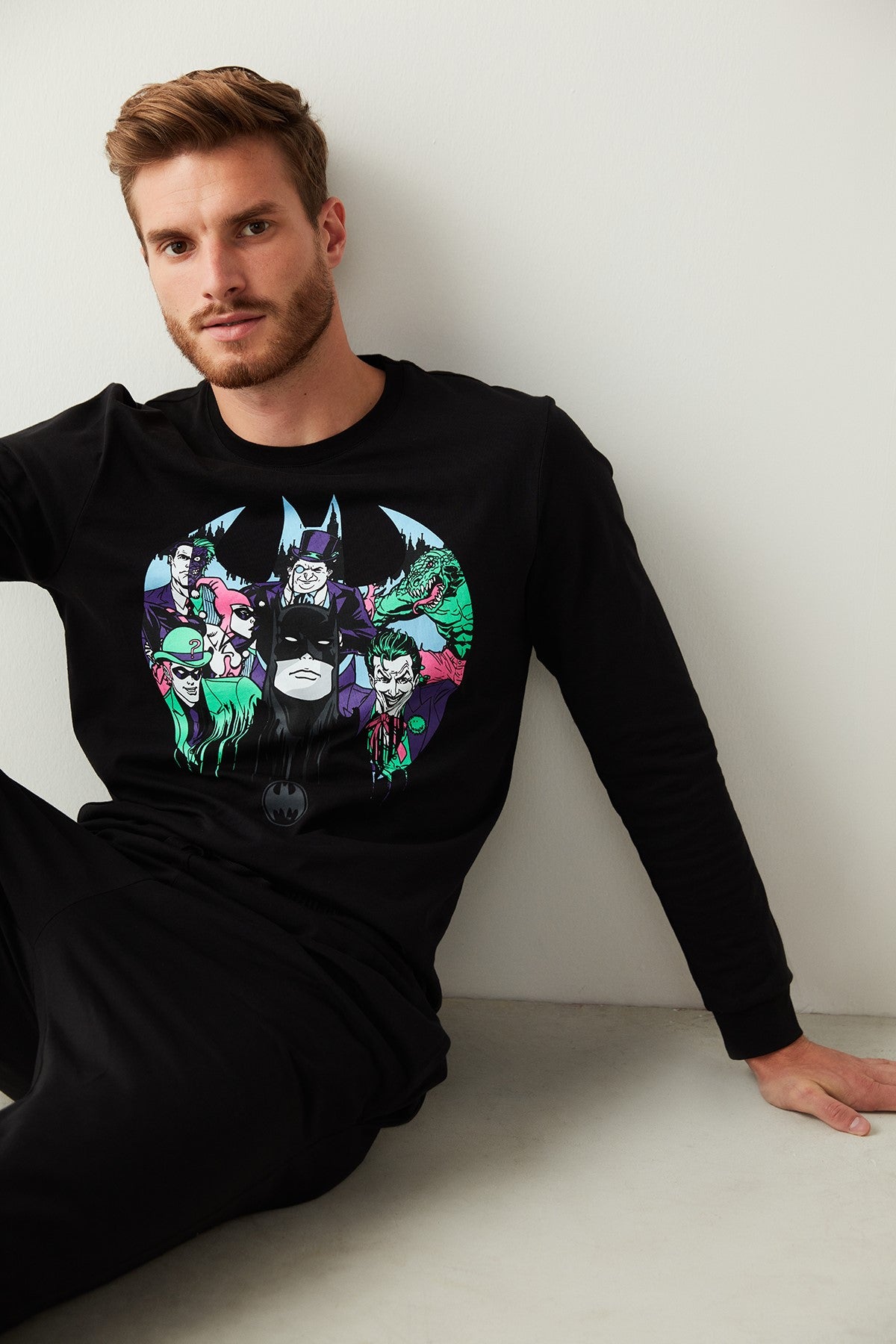 Antrachide Men Dark Night Batman Pant Pyjama Set