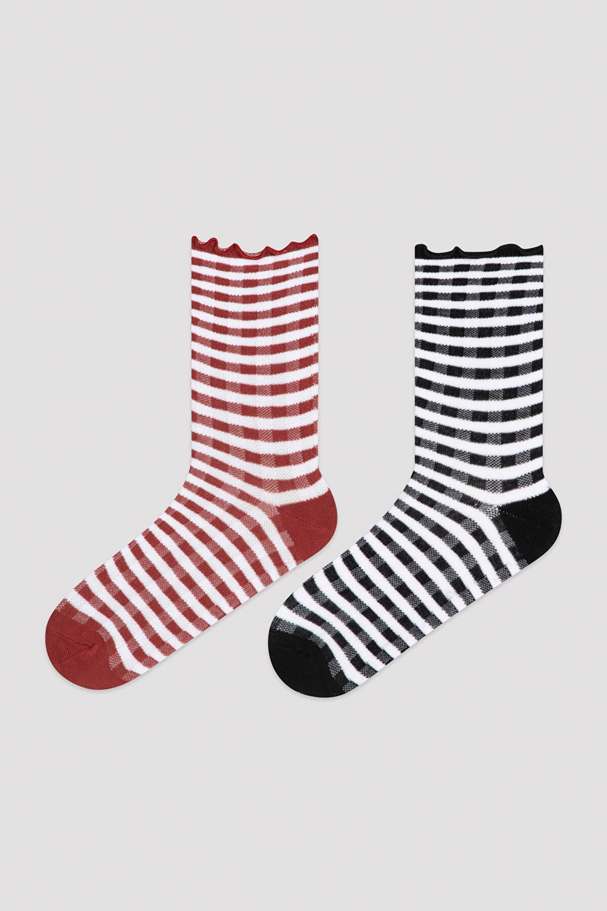 Multi Colour Line 2In1 Soket Socks