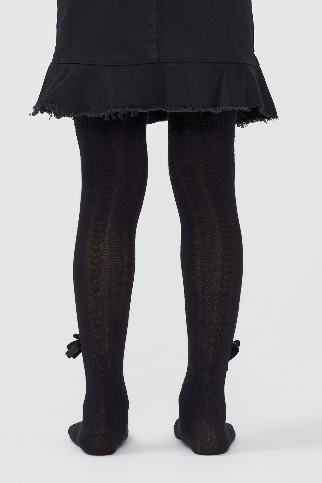 Black Pretty Side Bow Tights