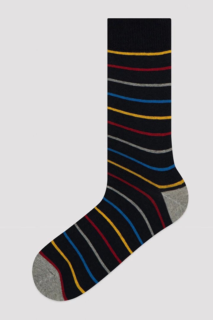 Men Color Stripe 2In1 Socks