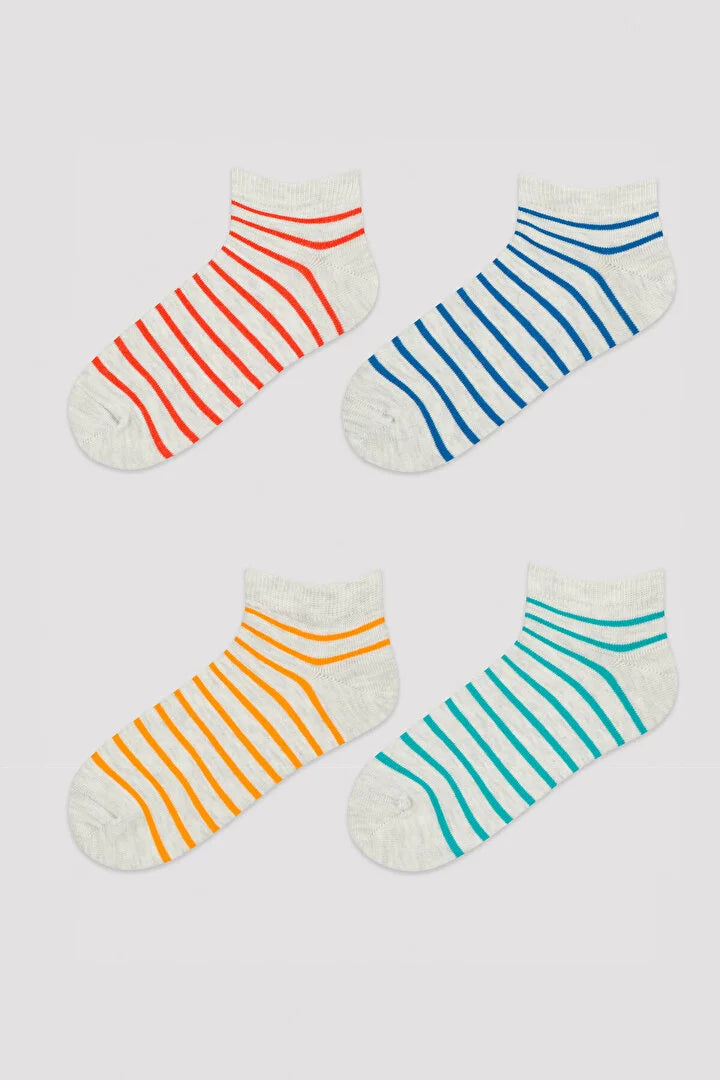 Mix Colorful Lines 4In1 Liner Socks