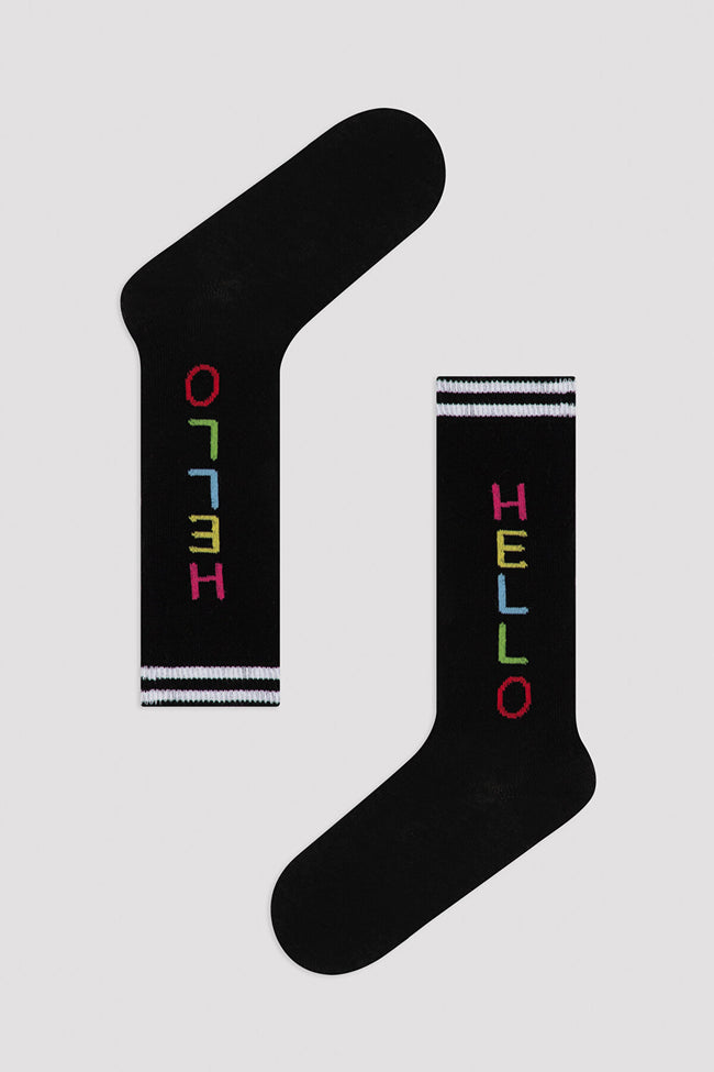 Black Girls Siyah Hello Pants Socks Hover Image
