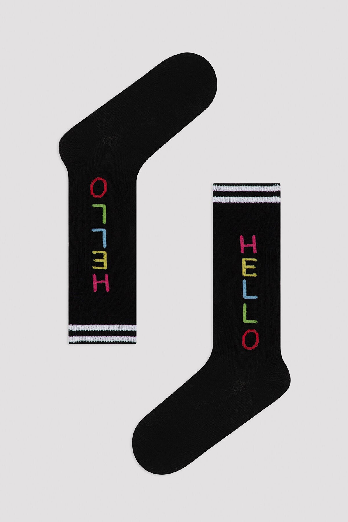 Black Girls Siyah Hello Pants Socks