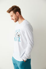 Multi Colour Lic Men Live To Skate Pj Set