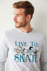 Multi Colour Lic Men Live To Skate Pj Set
