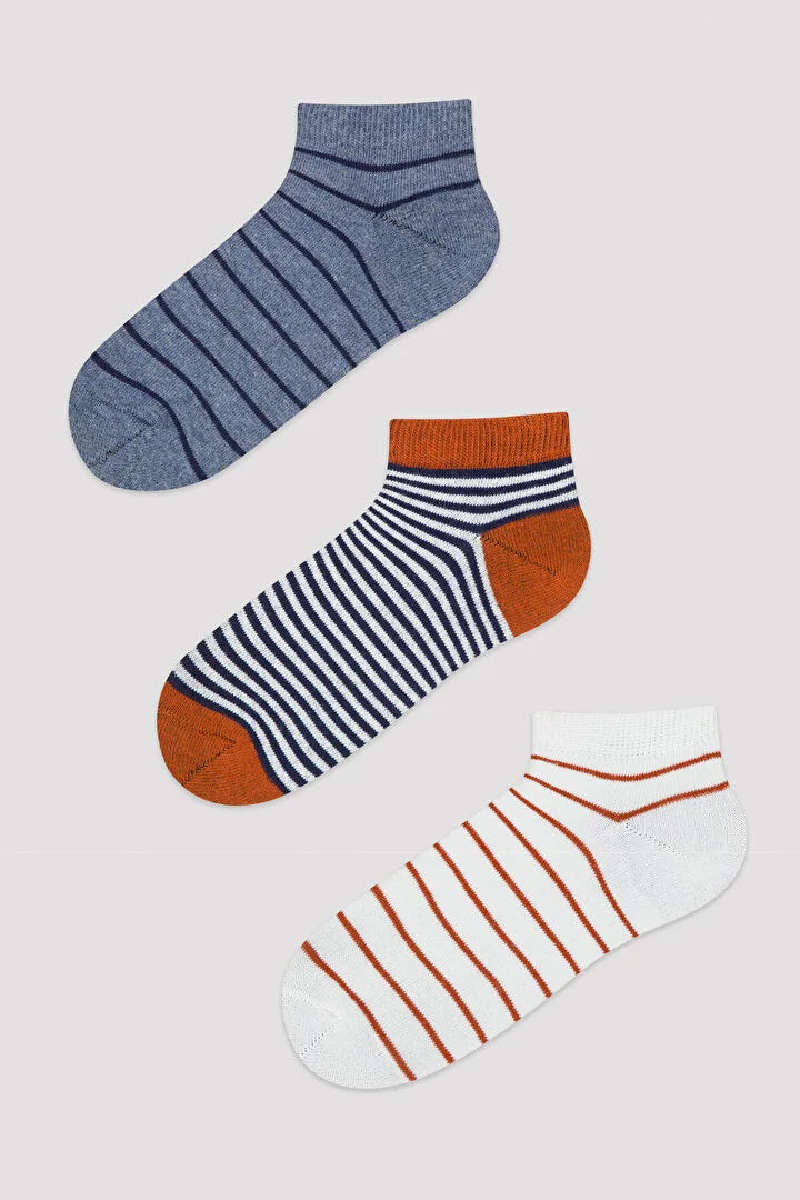 Mix Dark Stripe 3In1 Liner Socks