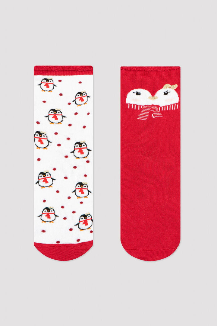 Girls Penguin 2In1 Socks