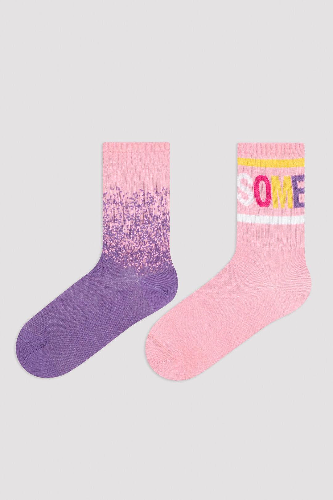 Girls Awesome 2In1 Socket Socks
