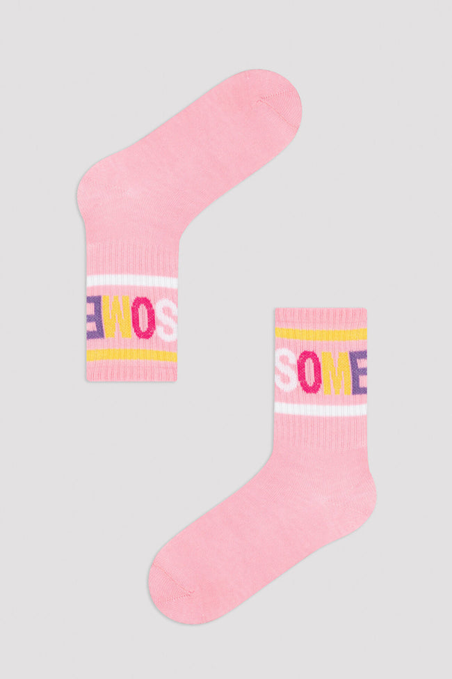 Girls Awesome 2In1 Socket Socks Main Image