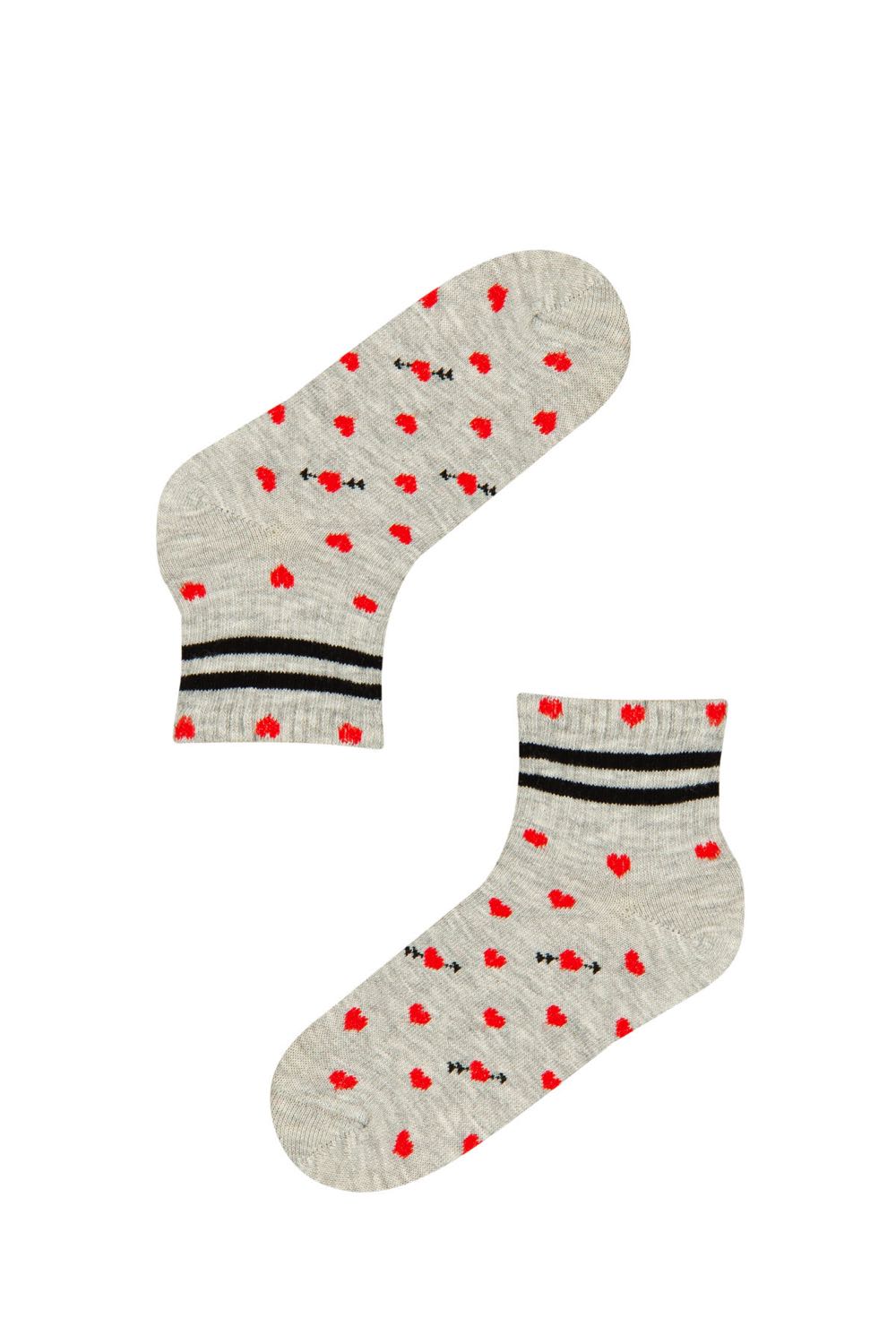 Girls Heart 2In1 Liner Socks