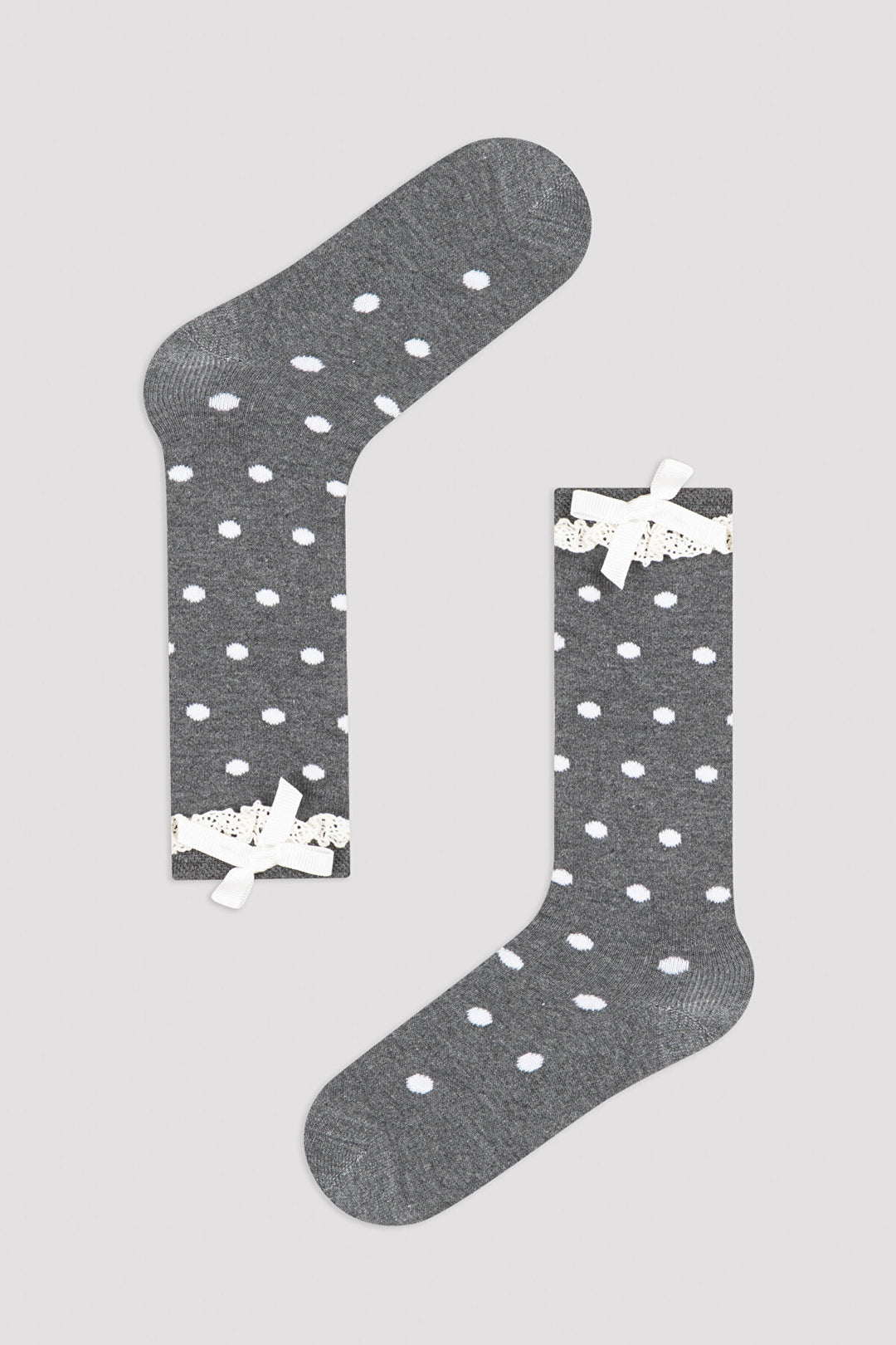 Grey Girls Grey Dot Pants Socks