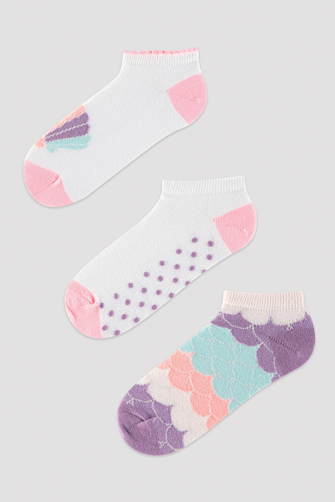 Girls Mermaid 3in1 Liner Socks