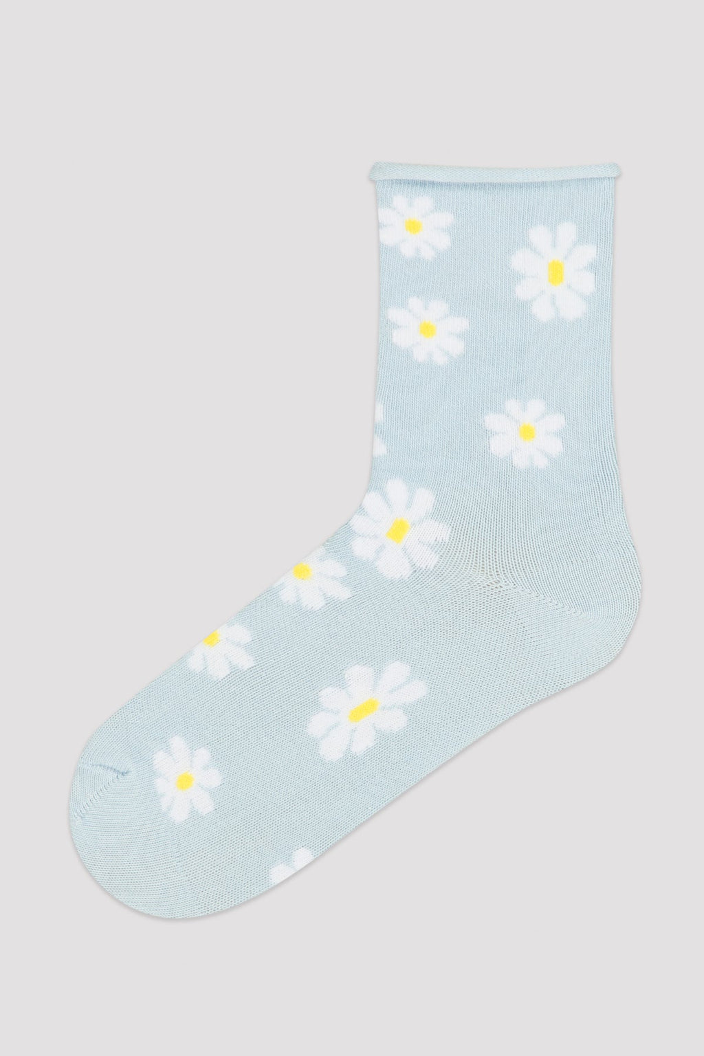 Girls Blue Daisy 2In1 Socks