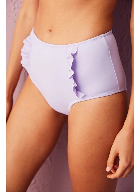 Lavender Basic High Ruffle Bikini Bottom