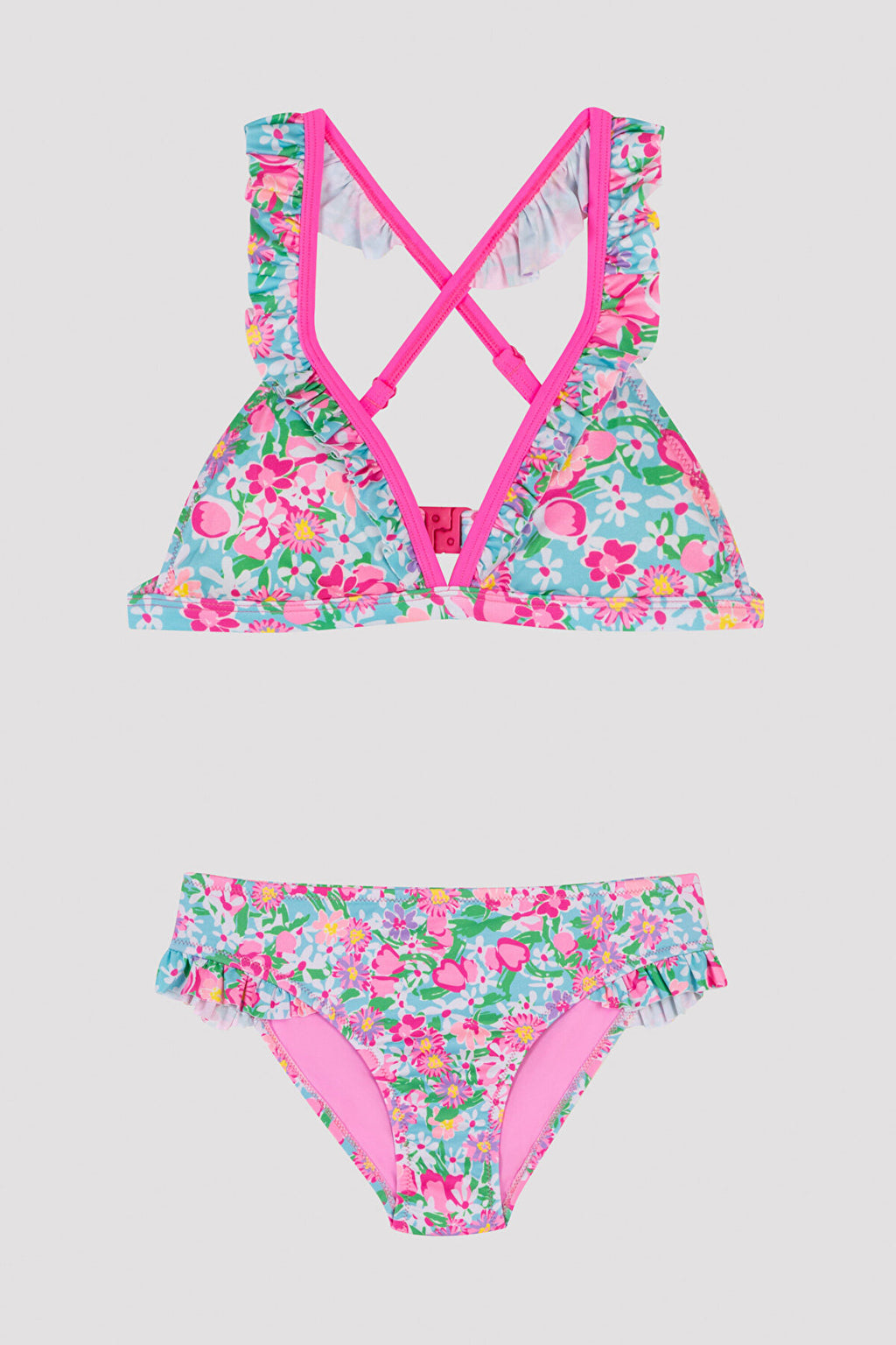Teens Flower Frill Detailed Bikini Set