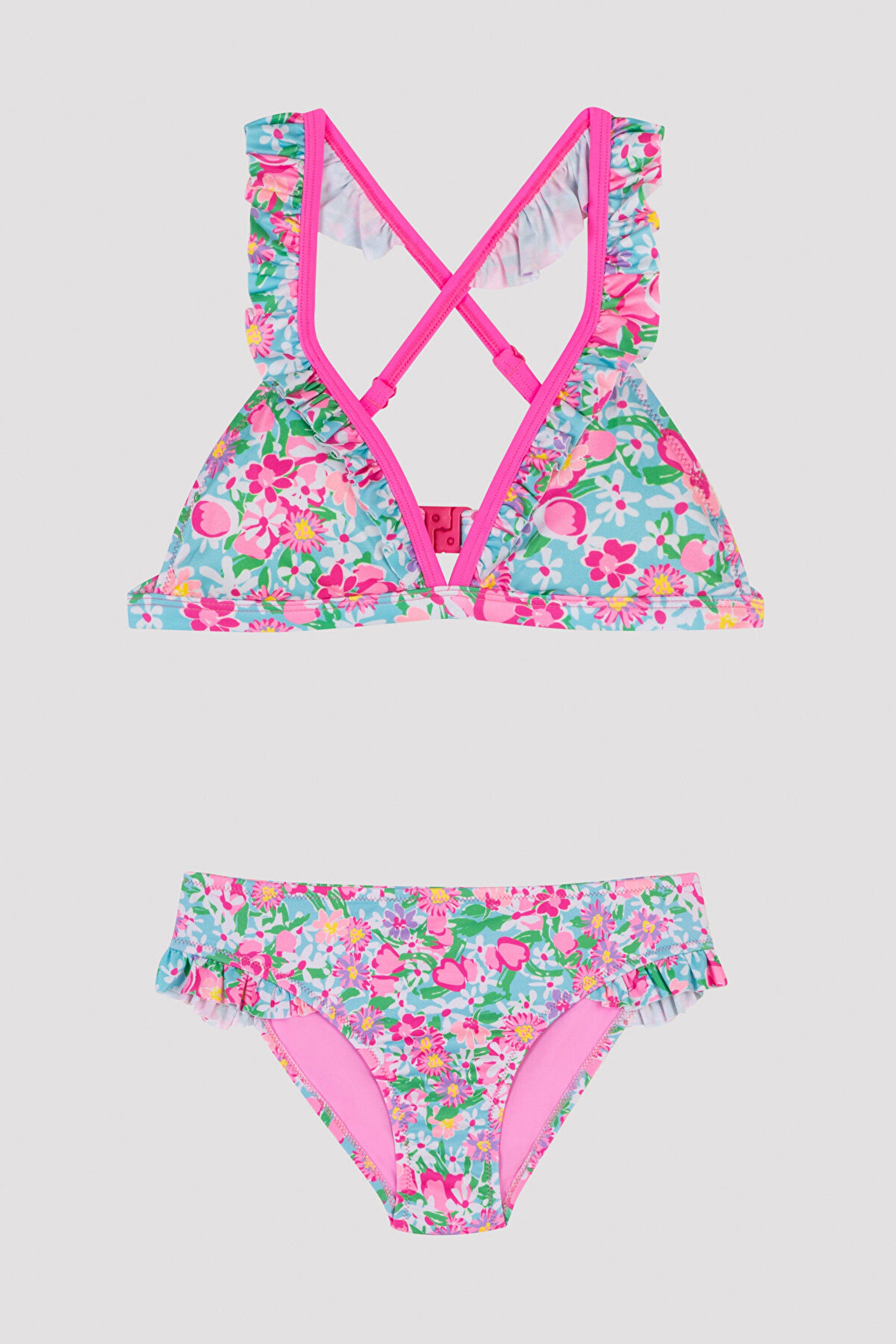 Teens Flower Frill Detailed Bikini Set