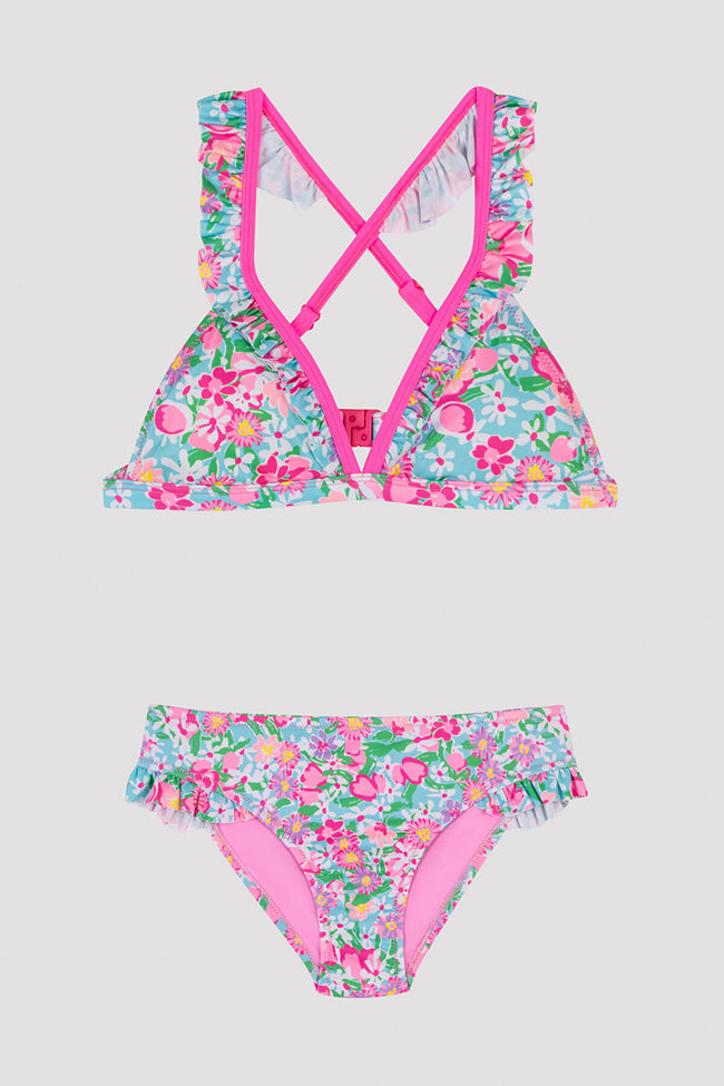 Teens Flower Frill Detailed Bikini Set Hover Image