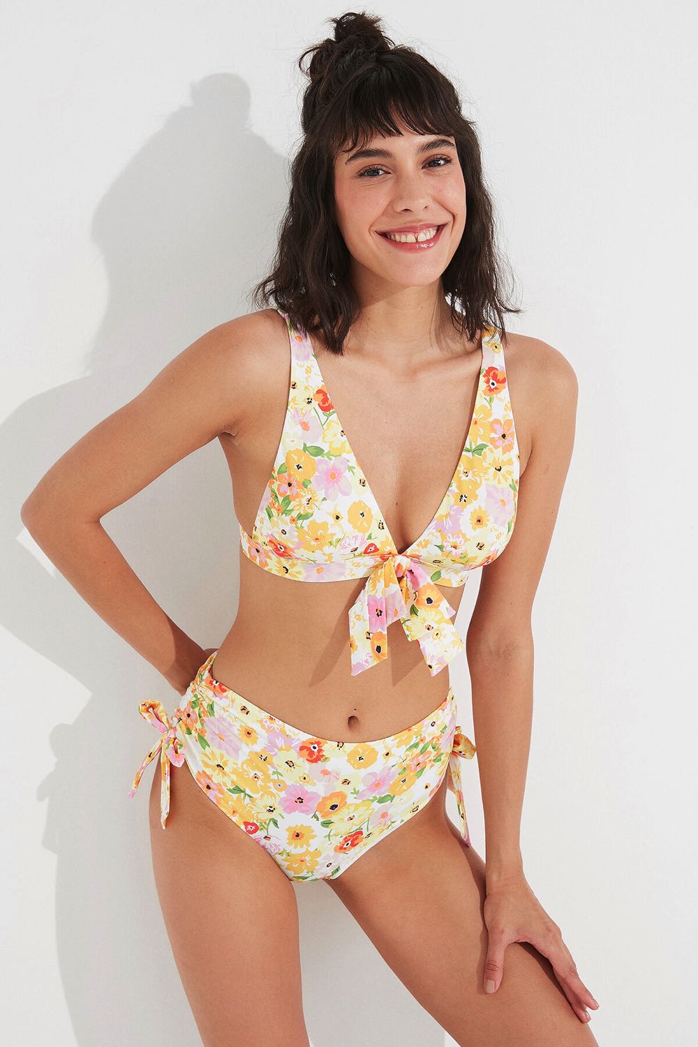 Multi Colour Sunshine Deep V Bikini Top