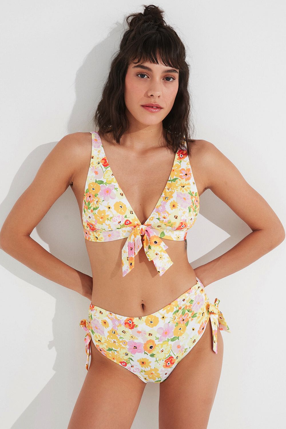 Multi Colour Sunshine Deep V Bikini Top