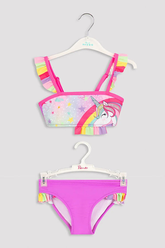 Girls Star Unicorn Bandeau Set Hover Image